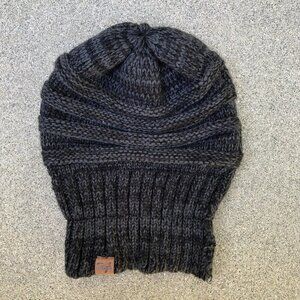 TOUGH Knit Winter Beanie Hat Women's Grey Slouch Cap Snow​​